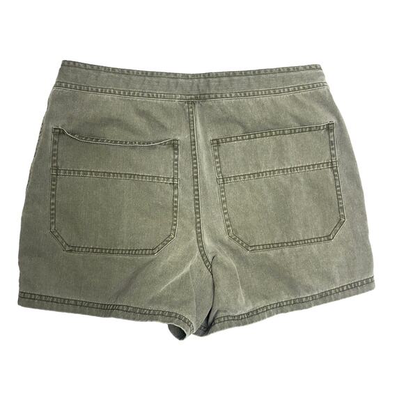 J. Crew Army Green Button Fly High Rise Cotton Shorts XS - Picture 2 of 4